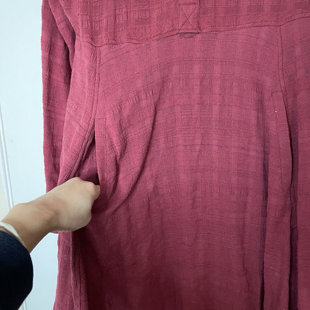 NEW! Anthropologie Holding Horses Maroon Harper long sleeve dress US 4 $148 - Picture 6 of 7